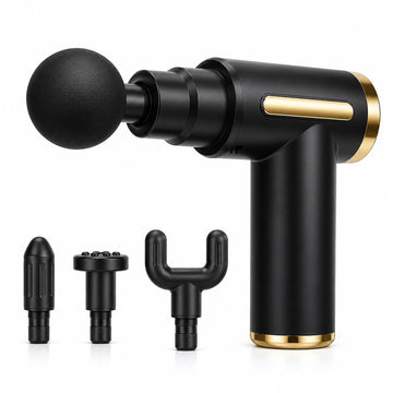 Mini Massage Gun for Deep Tissue Muscle Recovery | 6 Speed Levels | 4 Massage Heads | Portable Rechargeable Percussion Massager for Neck, Back,